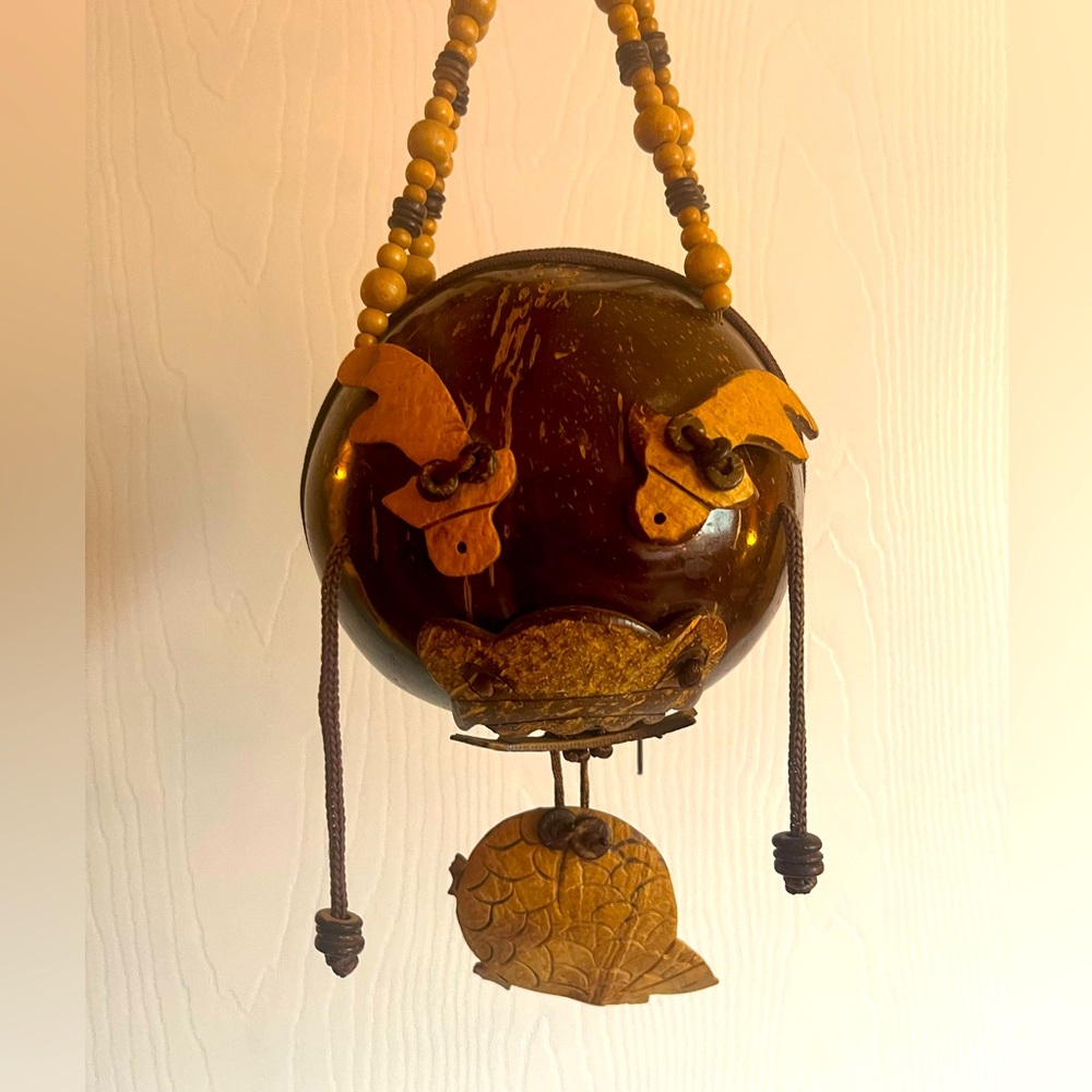 Vintage Anthropomorphic Novelty Coconut Handbag
